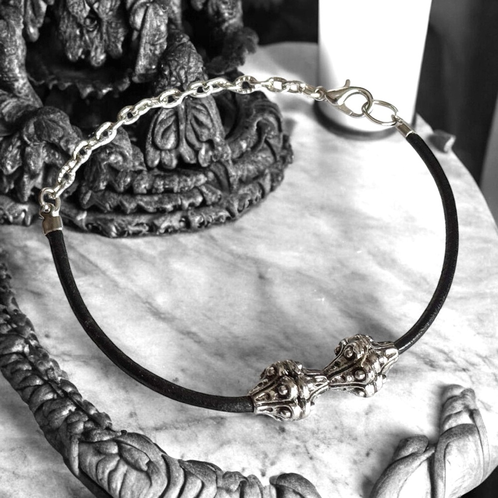 5 For $25💫Gothic Silver and Black Bracelet